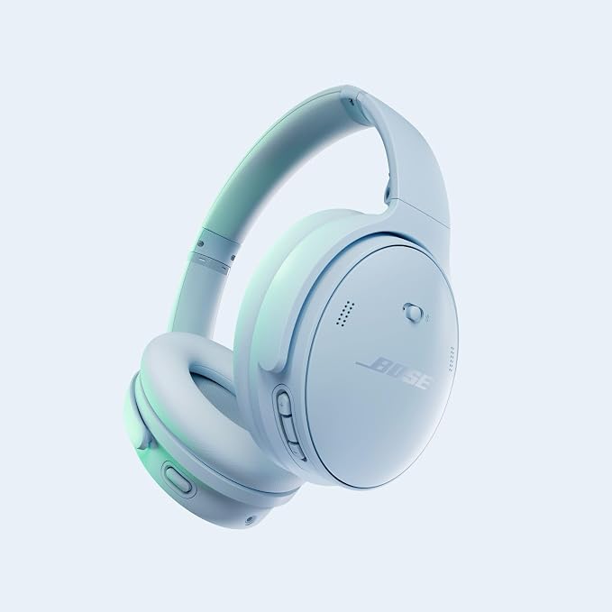 Bose QuietComfort Headphones - Wireless Bluetooth Headphones, Active Over Ear Noise Cancelling and Mic, USB-C Charging, Deep Bass, Up to 24 Hours of Playtime, Ice Blue - Limited Edition Color - Image 2