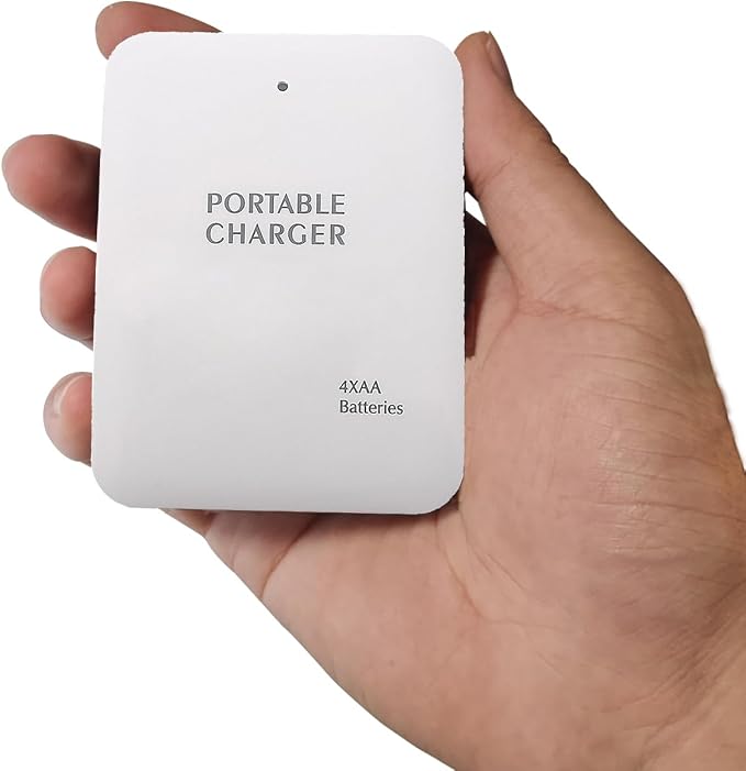 Battery Operated Phone Charger with LED|EmergencyUSB Battery Powered Power Bank Portable 4 AA Batteries Powered Outlet (2Pack White) - Image 5