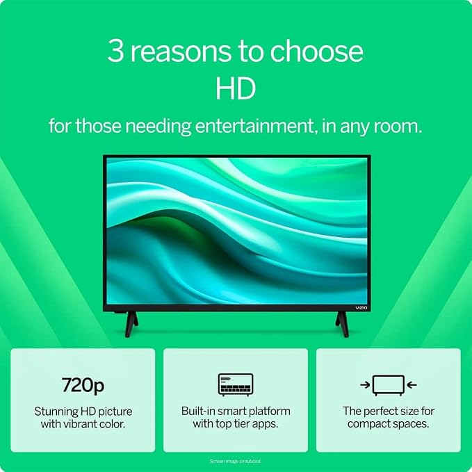 VIZIO 32 Inch V Series Full Array LED Smart HD TV 720p Bluetooth Compatible with VRR, DTS Virtual X, Airplay 2 and Chromecast Built-in (VHD32M-0810) (Renewed) - Image 3