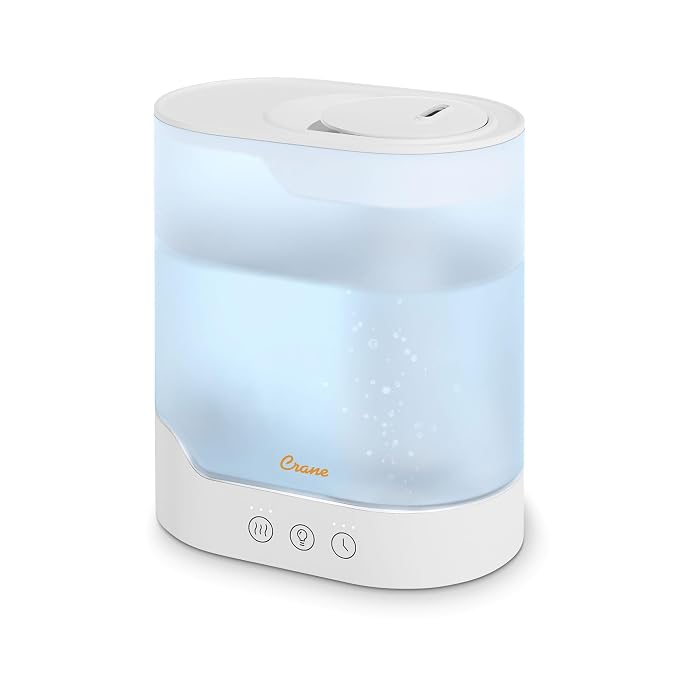 Crane 0.7 Gallon Top Fill Cool Mist Humidifier and Aroma Diffuser, with Color-Changing Night Light and Aroma Diffuser Function, Humidifier For Bedroom, Office or Nursery - Image 6