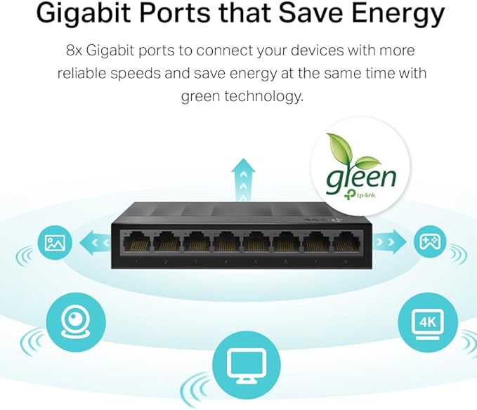 TP-Link Litewave 8 Port Gigabit Ethernet Switch | Desktop Ethernet Splitter | - Image 3