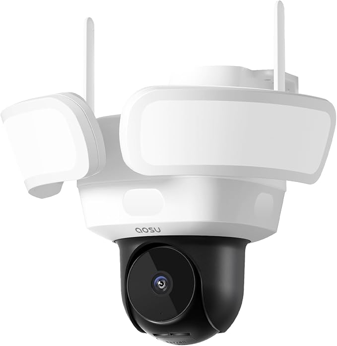 aosu Floodlight Camera Wired, 3K UHD Security Camera Outdoor, 360° Coverage by AOSUSecurityOffical
