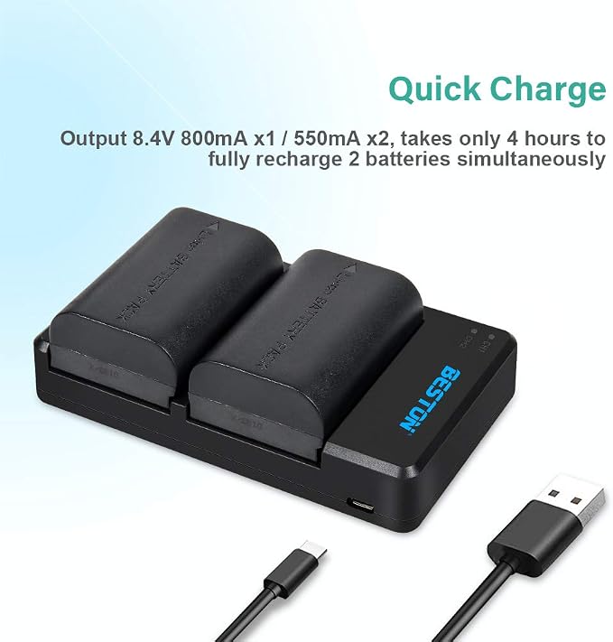 BESTON 2-Pack LP-E6N Batteries & Dual Battery Charger - Image 4