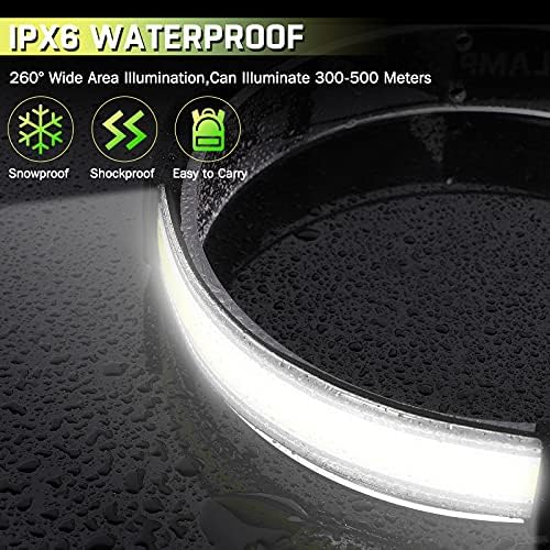 Headlamp Rechargeable,Ultra Bright Upgrade 1500 Lumens 6 Modes Head Lamp Led Rechargeable with Taillight(Individual Control),230°Wide Beam Waterproof Headlamps for Adults Outdoor Camping Running - Image 4