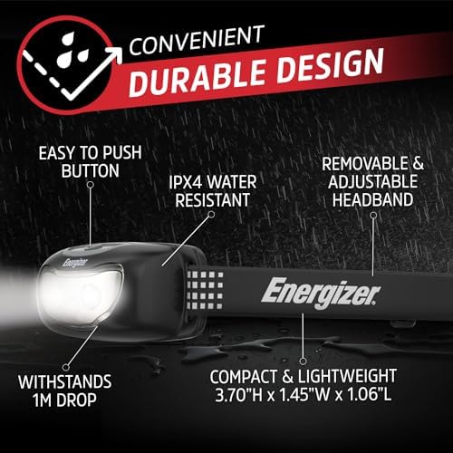 Energizer Universal LED Headlamp (2-Pack), Bright Head Lamp for Outdoors, Camping and Emergency Light, IPX4 Water Resistant (Batteries Included) - Image 5