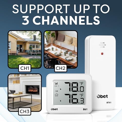 OBET Outdoor Thermometer Wireless Indoor Outdoor Digital Thermometer Remote - Image 2