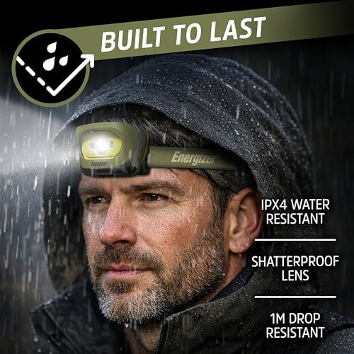 Energizer LED Rechargeable Headlamp, Black, LED Headlamp with Red Light Option, Micro-USB Charging Cables Included, Green - Image 6