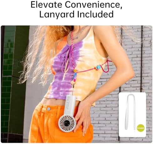 JISULIFE Handheld Portable Fan, 3600mAh Stronger and Longer-Lasting Battery - Image 5