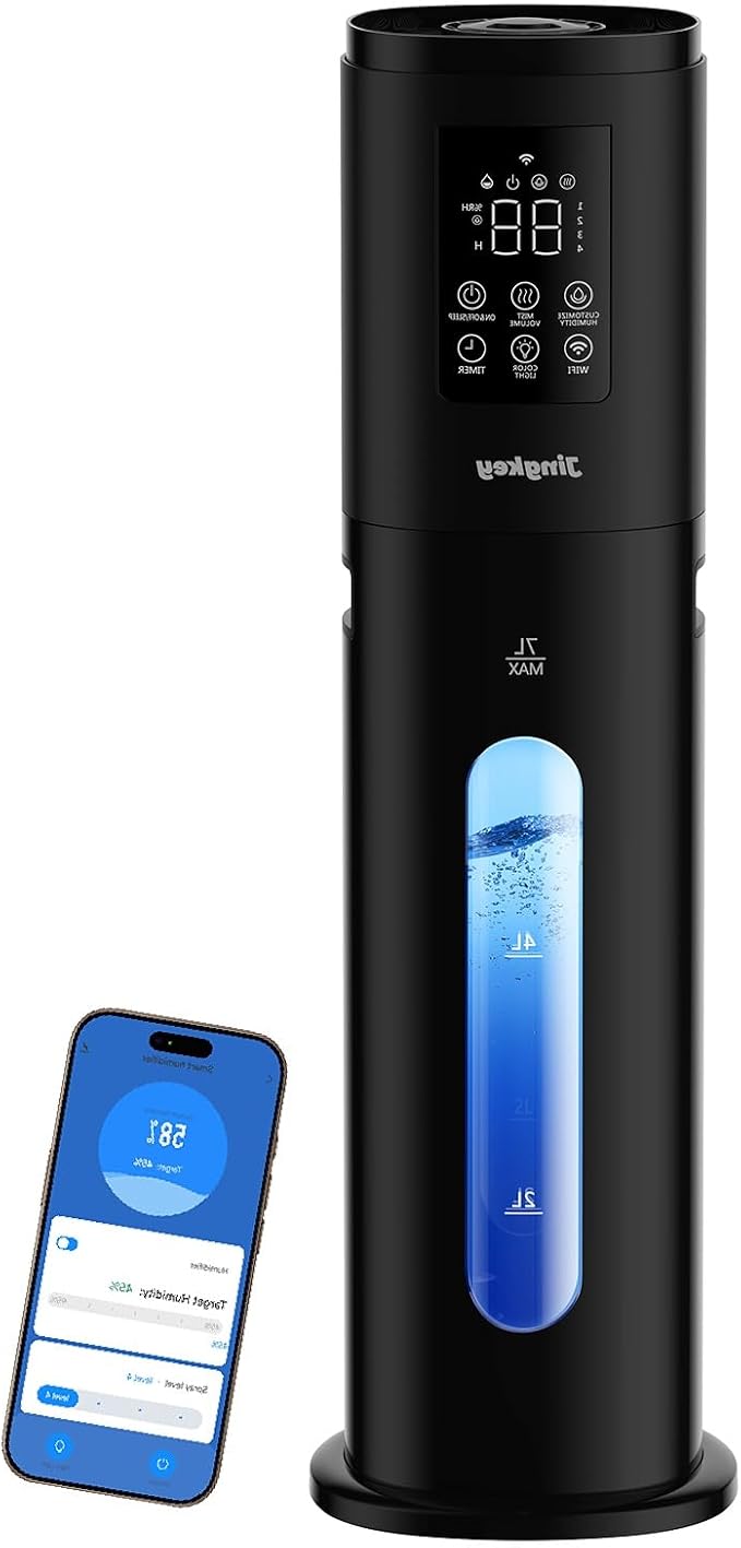 Smart Humidifiers for Bedroom Large Room with Smart App & Remote Control, 7L/1.85Gal Large Humidifier with Night Light,Top Fill Whole House Quite Humidifier for Home Midnight by Unknown