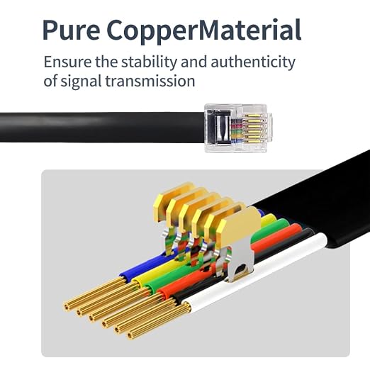 RJ12 Cable Short 1 Foot Telephone Line Cord - Image 4