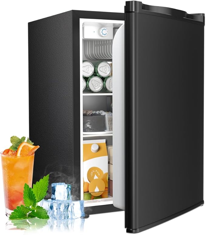 Antarctic Star 2.56 Cu.Ft. Mini Fridge with Freezer, Small Refrigerators with Adjustable Thermostat, Low Noise, Energy Saving, Compact Refrigerators for College Dorm, Office, Bedroom, Apartment, Black by AntarcticStar