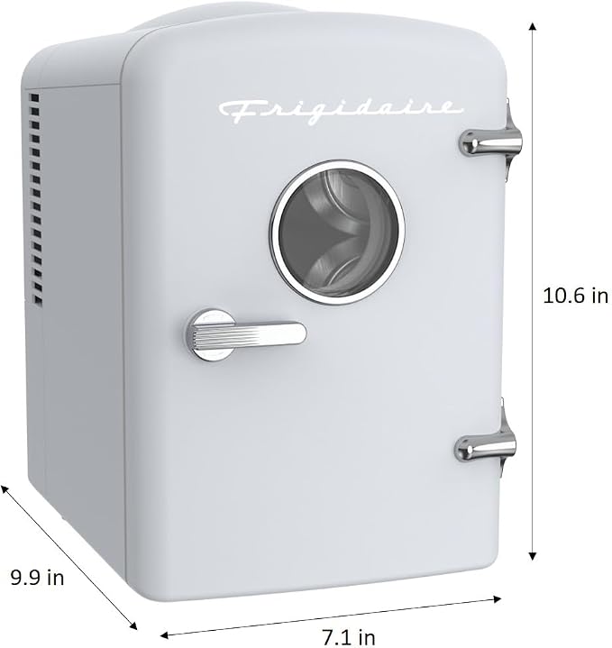 Frigidaire EFMIS171 Retro Mini Portable Personal Fridge - Ideal for Home, Office or Dorm - Includes Carrying Handle, AC/DC Wall/Car Charger (White) - Image 7