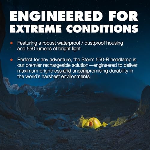 BLACK DIAMOND Storm 550 Headlamp, USB-C Rechargeable, Dimmable, Octane - Image 5