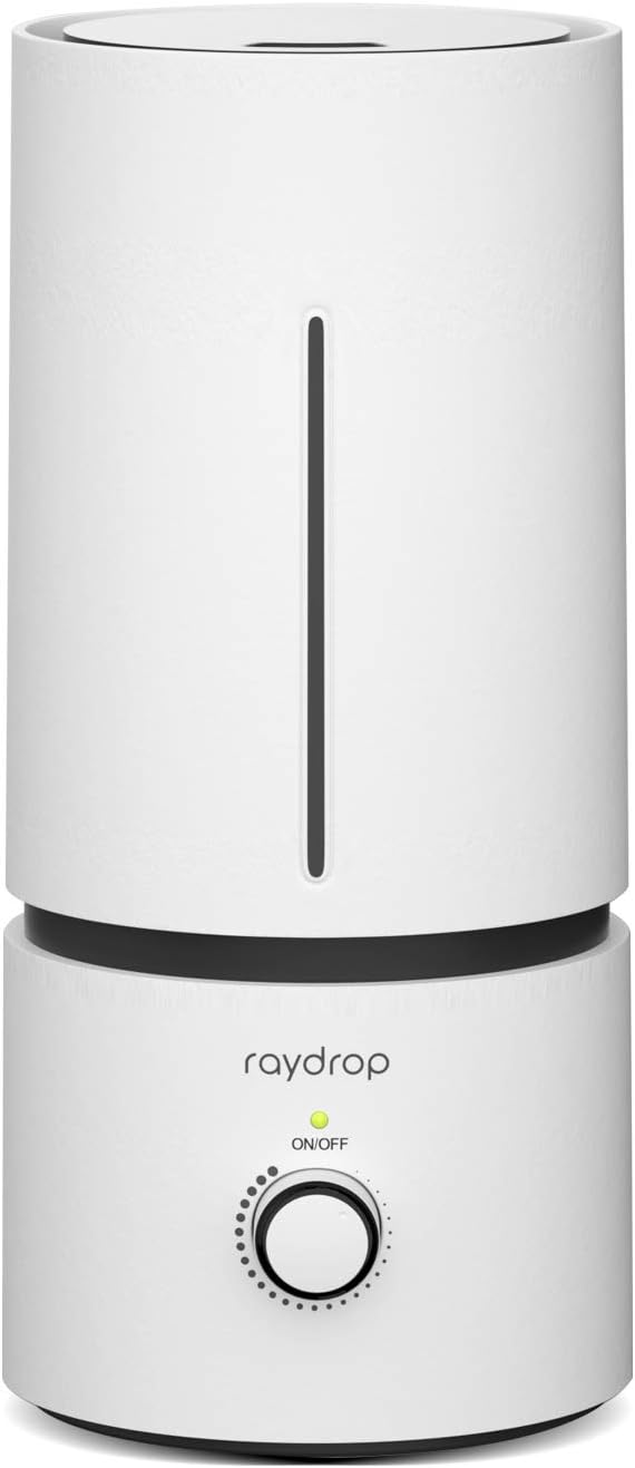raydrop Cool Mist Humidifiers for Home Babies, 1.70 L Quiet and Small Ultrasonic Humidifier for Bedroom Nightstand, Space Saving, Auto Shut Off - (0.45 Gallon, US 110 V) by raydrophumidifiers