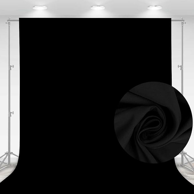 7x5FT Black Backdrop for Photography, High Density Polyester Fabric Background - Image 2