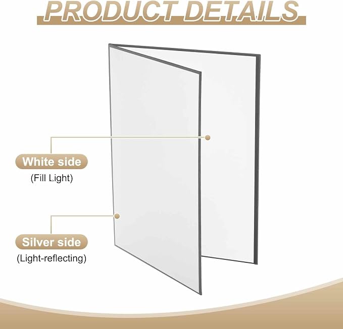 2Pcs 17"x11" Light Reflector 2 in 1 Photography Reflector Cardboards, Foldable - Image 3
