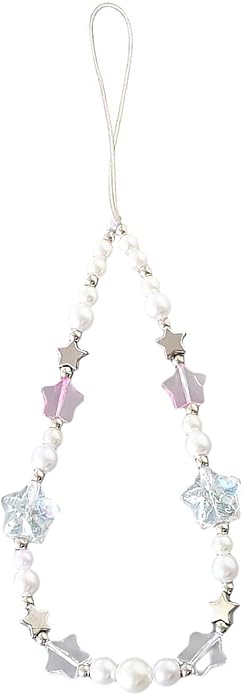 Beaded Phone Charm Lanyard Strap Girly Style Fixed Beads Pearl Lanyards by Staqlo