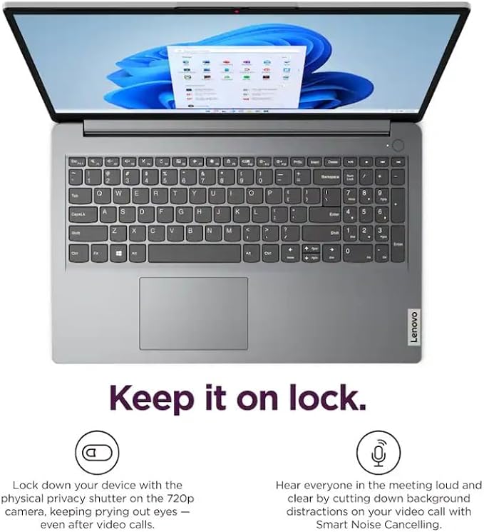 Lenovo IdeaPad 1i 15.6" FHD Laptop,with Lifetime Office,Intel Core i5-1335U, 16GB RAM, 256GB SSD,Intel Iris Xe Graphics,Wi-Fi 6,10 Hr BatteryWin 11 Pro, Cloud Grey, - Image 5