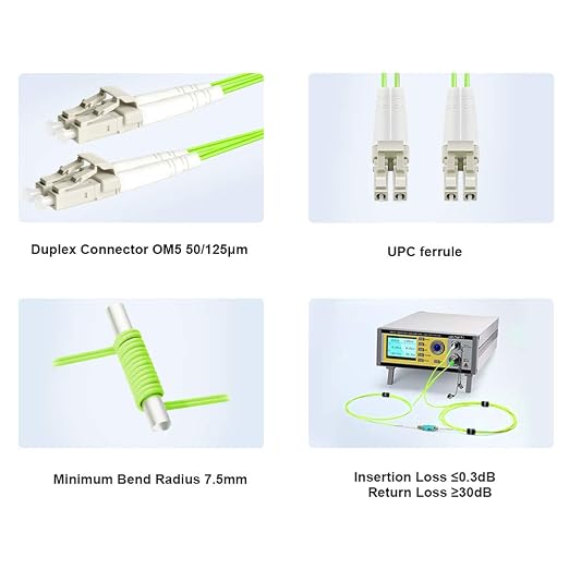 FLYPROFiber- 15M OM5 LC to LC Fiber Patch Cable, Length Options: 0.2m-20m - Image 3