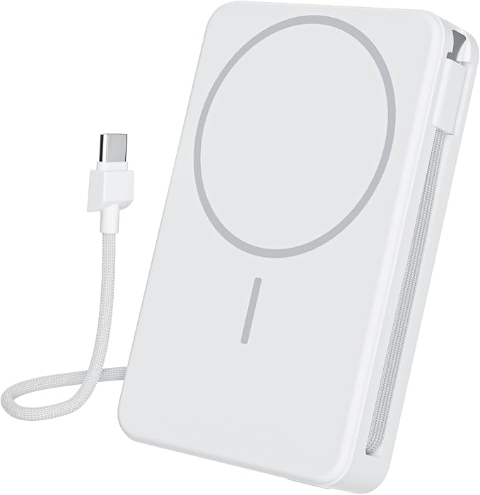 Magnetic Power Bank, 10,000mAh Wireless Portable Charger for Mag-Safe 15W Fast Charging, Battery Pack with USB-C Cable 20W In/Out for iPhone 17e/Air/17/16/15/14/13/12/Plus/Pro/Pro Max, AirPods & More by Gatatol