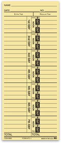 Generic Time Clock Cards for Tracking Regular and Extra Time by Unknown