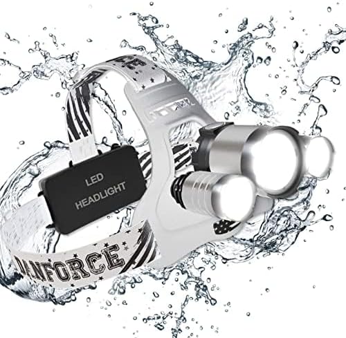 DanForce Headlamp. USB Rechargeable LED Head Lamp. Ultra Bright LUMINUS 1080 Lumen Head Flashlight + Red Light. HeadLamps for Adults, Camping, Outdoors & Hard Hat Work. Zoomable IPX54 Headlight by DanForce