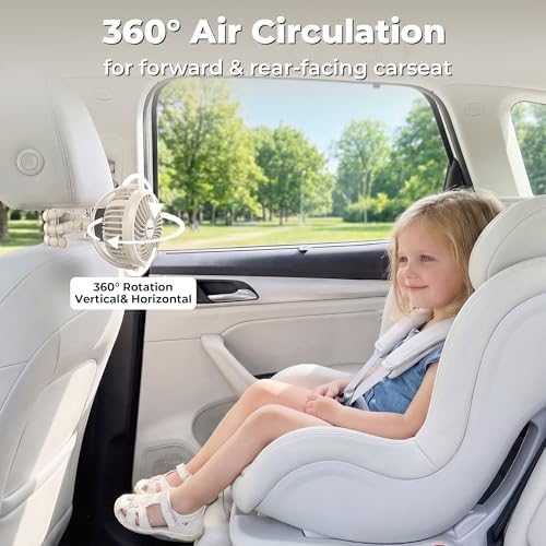 AMACOOL Battery Operated Stroller Fan, Portable Clip On Fan Rechargeable - Image 5