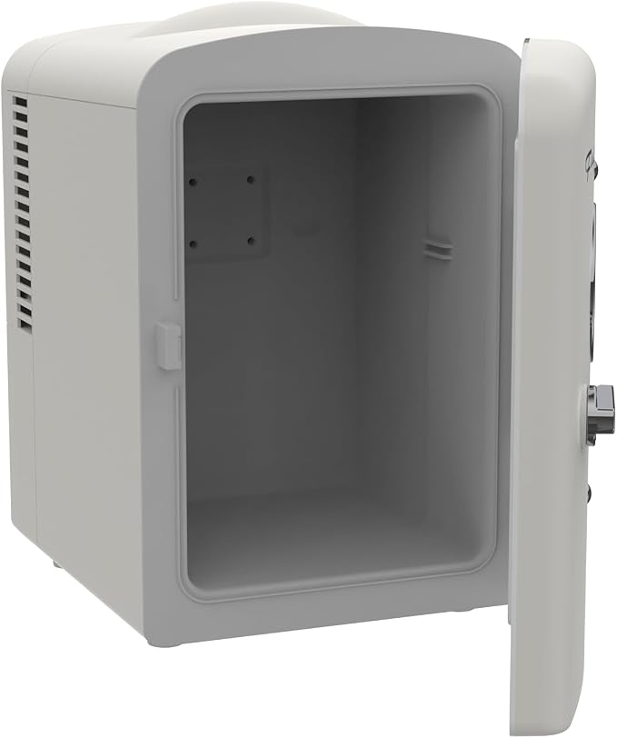 Frigidaire EFMIS171 Retro Mini Portable Personal Fridge - Ideal for Home, Office or Dorm - Includes Carrying Handle, AC/DC Wall/Car Charger (Grey) - Image 4