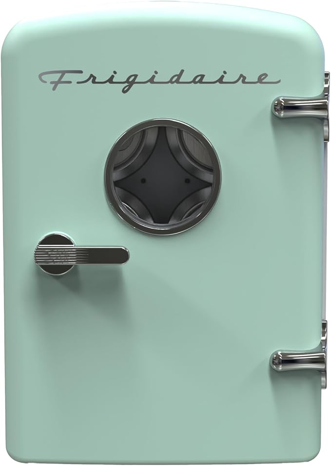 Frigidaire EFMIS171 Retro Mini Portable Personal Fridge - Ideal for Home, Office or Dorm - Includes Carrying Handle, AC/DC Wall/Car Charger (Green) by Unknown