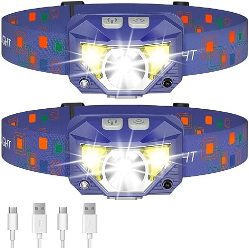 LHKNL Headlamp Flashlight, Lumen Bright Head Lamps LED Rechargeable-Blue by LHKNLHOME