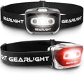 LED Headlamp 2-pack Battery Powered (AAA) (Batteries Not Included) | Head Lamp for Running Hunting Camping Fishing Hiking with Red Light and Adjustable Headband - Bright Forehead Headlamp 7 Modes by GearLight