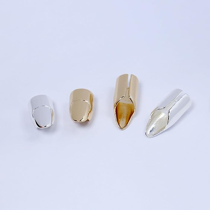 LIANXUE Metal Nail Cover Ring Hip Hop Cosplay Unisex Punk Gold Silver Color - Image 2