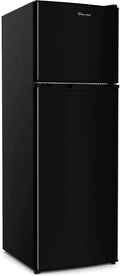 Simpli-Magic 10 Cu.Ft. Fridge with Freezer – Double Door Compact Refrigerator for Office, Dorm, Bedroom, Garage – Adjustable Thermostat, Large Capacity, Stainless Steel Finish by Simpli-Magic