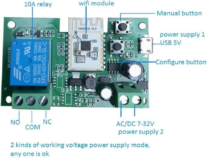 WiFi Smart Switch Relay Module for Home Automation, Add WIFI to access control - Image 3
