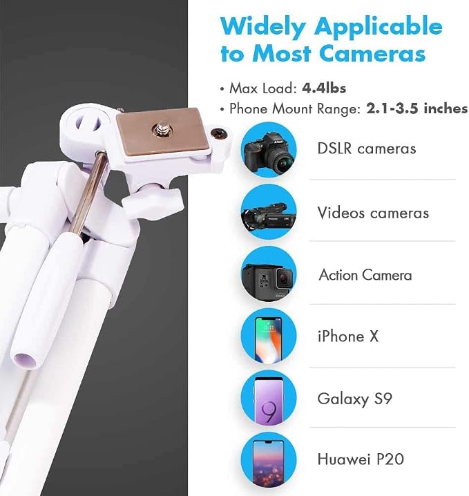 Fotopro 60" White Camera Tripod - Image 6