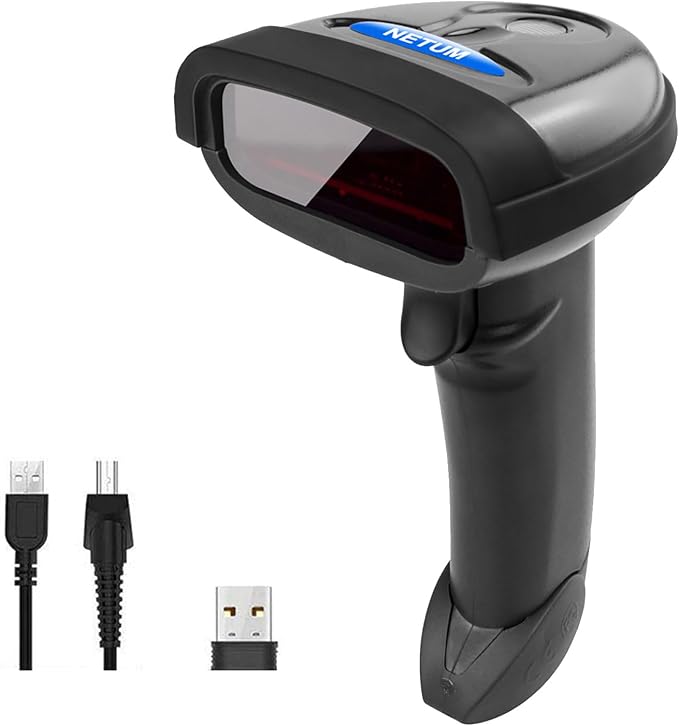 NETUM Wireless Barcode Scanner, 2 in 1 2.4G Wireless & USB Wired 1D Laser by NETUM