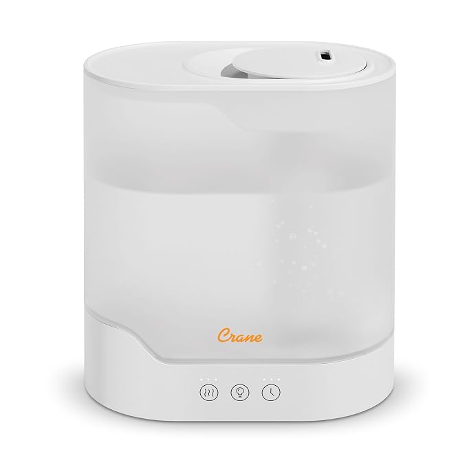 Crane 0.7 Gallon Top Fill Cool Mist Humidifier and Aroma Diffuser, with Color-Changing Night Light and Aroma Diffuser Function, Humidifier For Bedroom, Office or Nursery by Crane