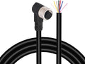 M12 Female 8 Pin Right Angle 6.5Ft/2M Connector Aviation Link Cable by Lonlonty