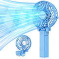 VersionTECH. Portable Handheld Fan, Powerful+Durable+180° Foldable, Mini Hand Fans with USB Rechargeable Battery Operated Cooling Accessories for Personal Use, Travel, Office Blue by VersionTECH