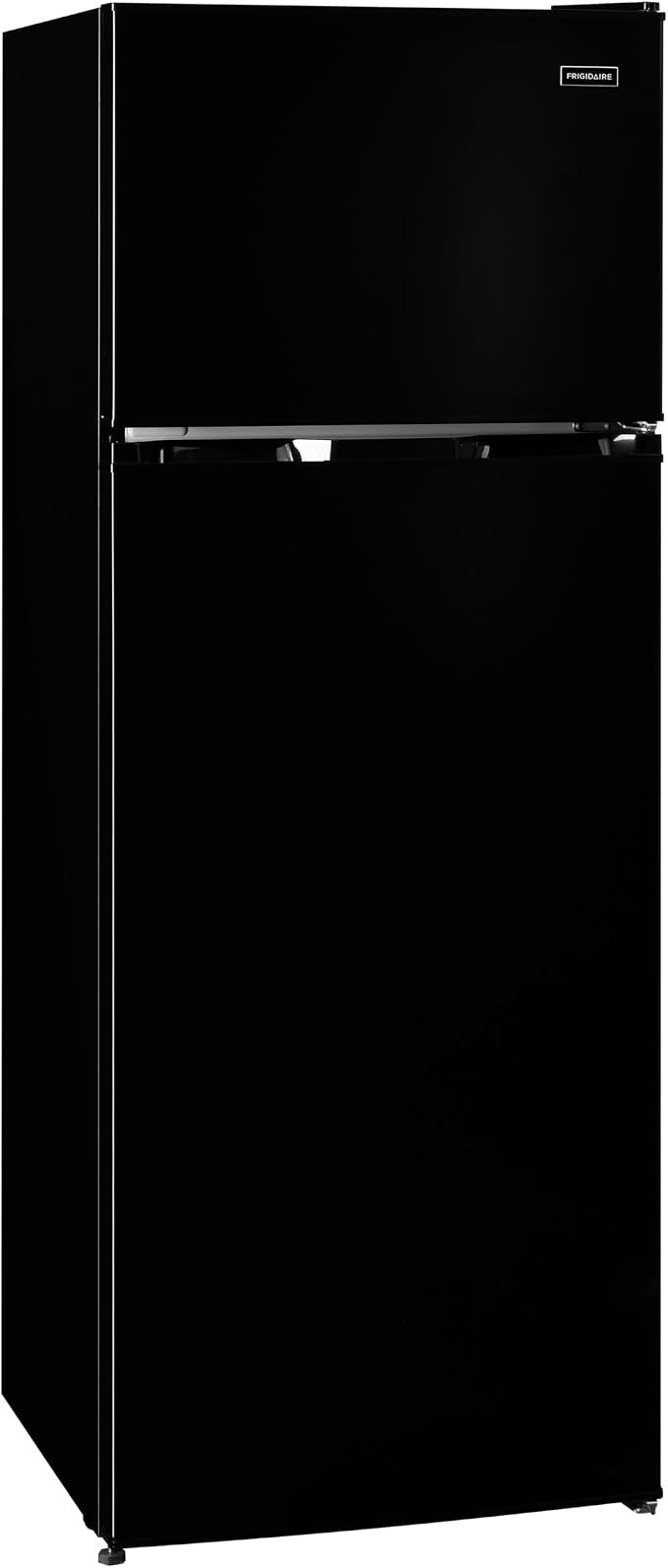 Frigidaire, 2 Door Apartment Size Refrigerator with Freezer, 7.5 cu ft, Adjustable Spill-Proof Shelves, Door & Crisper Bins, Black by Unknown