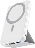 podoru for Magsafe Battery Pack, Foldable 10000mAh Magnetic Power Bank with USB-C Cable LED Display 22.5W PD Fast Charging Wireless Portable Charger for iPhone 17/16/15/14/13/12 Series-White by PodoruPowerBank