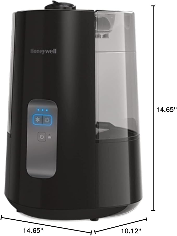 Honeywell Dual Comfort Cool + Warm Mist humidifier. Humidifier for Bedroom, Office, Living Room and Home. Provides Temporary Relief from Dry air discomforts - Black, HWC775B - Image 17