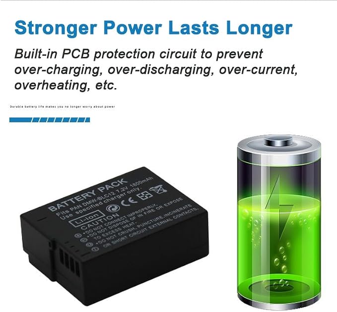 DMW-BLC12 Camera Battery Multifunctional Charger Set Compatible - Image 4