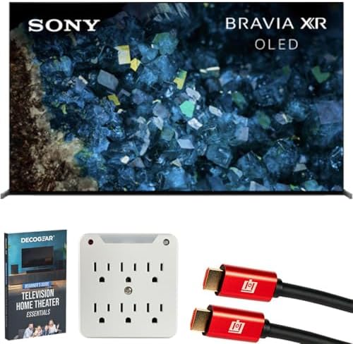 Sony BRAVIA XR 83 Inch A80L OLED 4K HDR Smart TV with Google TV (2023) XR83A80L Bundle with 2X Deco Gear 6FT HDMI Cable, SurgePro 6-Outlet Surge Adapter and Deco Gear Home Theater Beginner's Guide by Unknown
