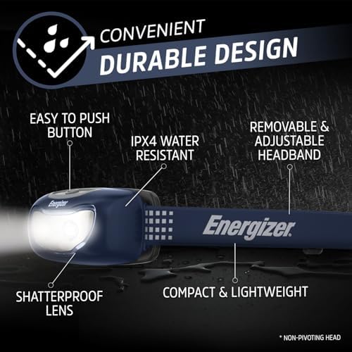 Energizer Universal LED Headlamp (2-Pack), IPX4 Water Resistant Headlamps, Bright Head Light for Outdoors, Camping, Running, Storm, Survival LED Light for Emergencies (Batteries Included) - Image 3