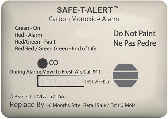 MTI Industries 62-541-MARINE-WT Detector Marine Co Alarm White by SafeTAlert