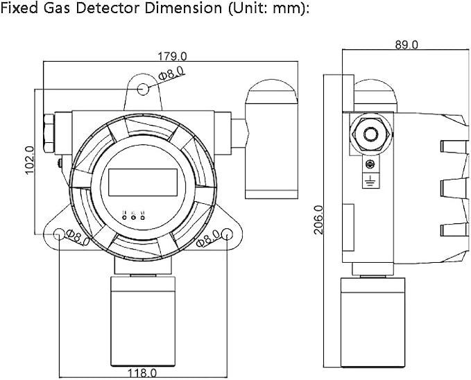 ATO Fixed Carbon Monoxide Gas Detector, 4-20mA Signal Output, CO Gas Leak - Image 6
