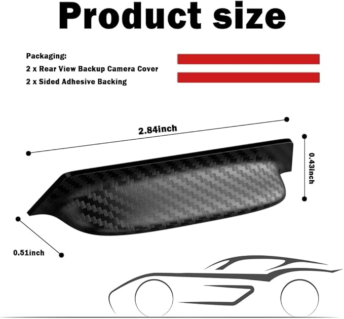 2PCS Backup Camera Rain Shield, Carbon Fiber Backup Camera - Image 2