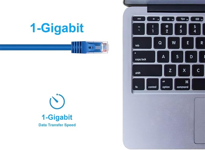 Monoprice Cat5e 1ft Blue Patch Cable UTP 24AWG 350MHz Pure Bare Copper Snagless - Image 5