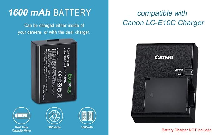 1-Pack of LP-E10 Battery for Canon EOS Rebel T6 T7 T5 T3, Kiss X50 X70 - Image 4